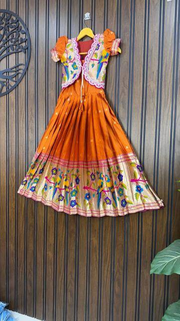 NEW LAUNCING KIDS GOWN PAITHANI silk holesale children clothing